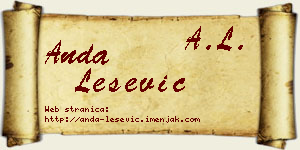 Anda Lešević vizit kartica